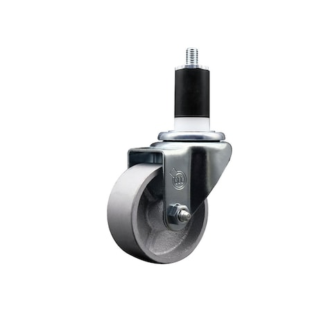 Service Caster 3'' Semi Steel Wheel Swivel 1-1/4'' Expanding Stem Caster SCC-EX20S315-SSR-114
